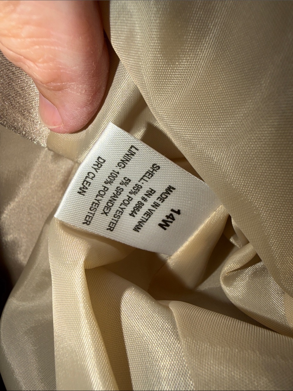 John Meyer Women's Champagne Satin Pantsuit - Tailored Jacket & Pants - Picture 3 of 11